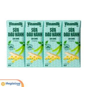 Sữa đậu nành cao Canxi Vinamilk ít đường hộp 180ml