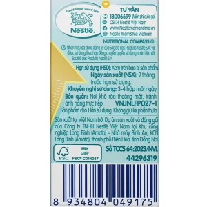 Sữa dinh dưỡng pha sẵn Nan Grow 110ml (thùng 9 lốc, lốc 4 hộp)