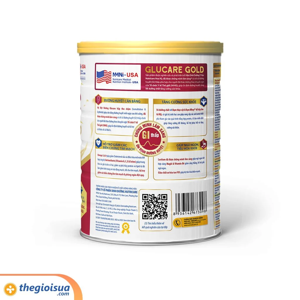 Sữa bột người lớn Glucare Gold 850 Gram (tiểu đường)