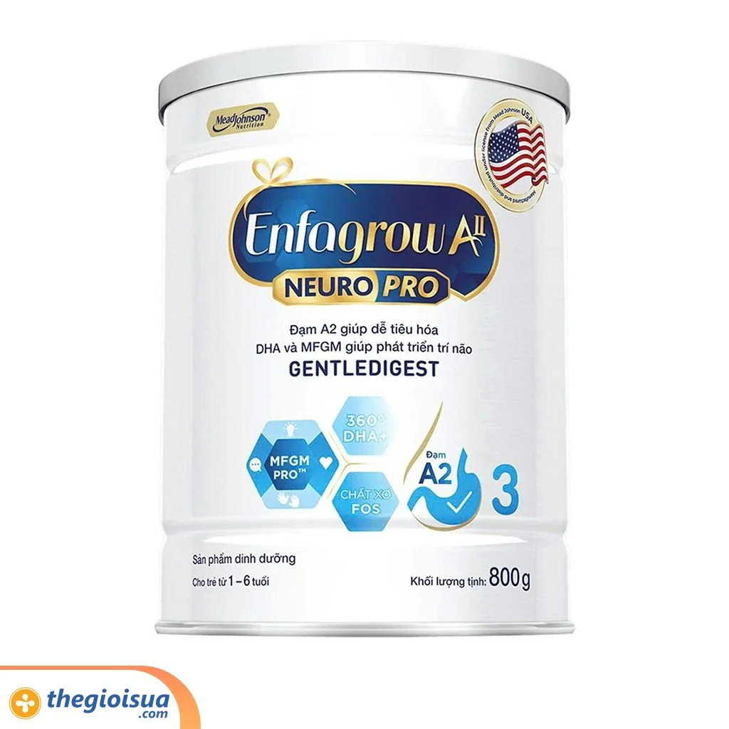 Sữa Enfagrow A2 NeuroPro số 3 800g (1 – 6 tuổi)