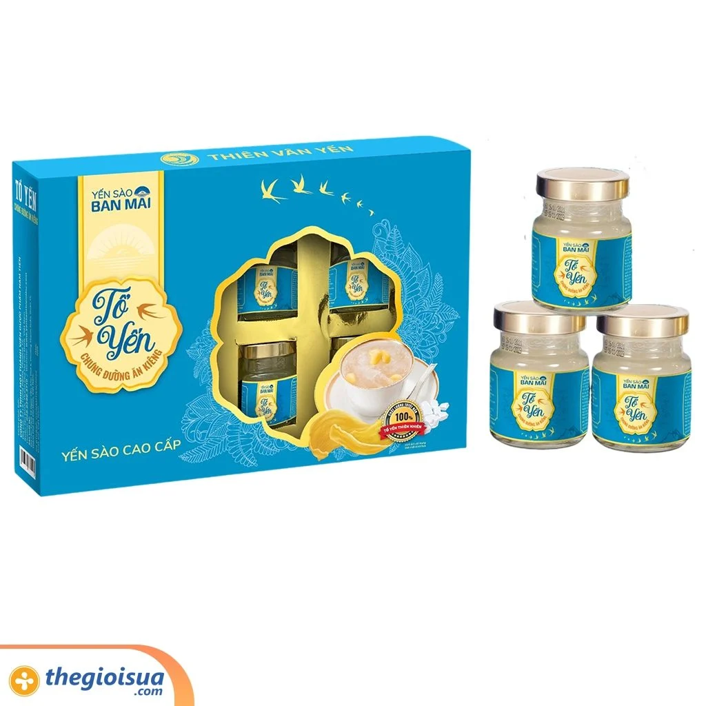 Yến sào Ban Mai – Tổ yến chưng đường ăn kiêng – Yến tươi 1.8g 6x70ml
