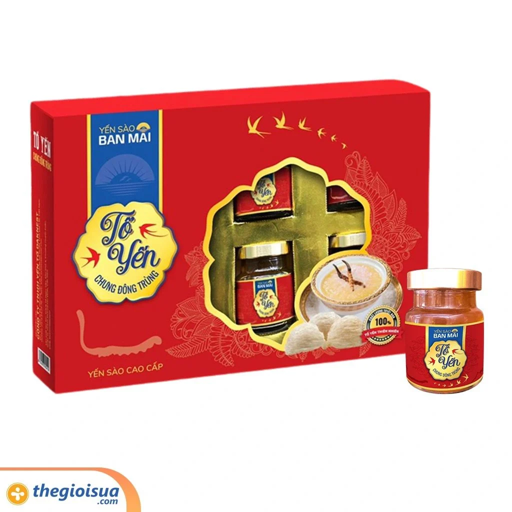 Yến sào Ban Mai – Tổ yến chưng đông trùng – Yến tươi 1.8g 6x70ml