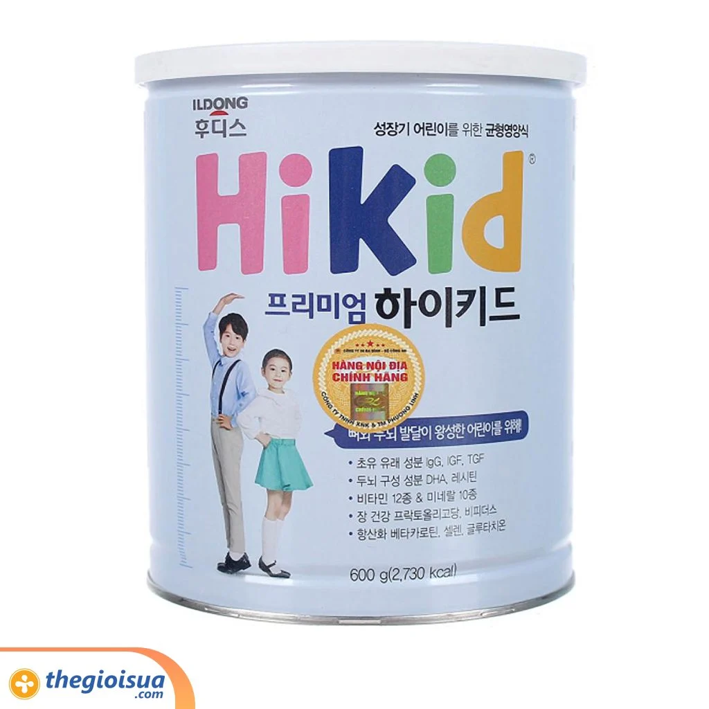 Sữa bột Hikid Premium 600g (từ 1 – 9 tuổi)