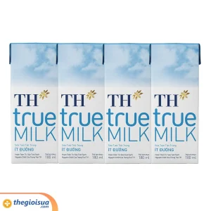 Sữa tươi tiệt trùng TH ít đường 4x180ml