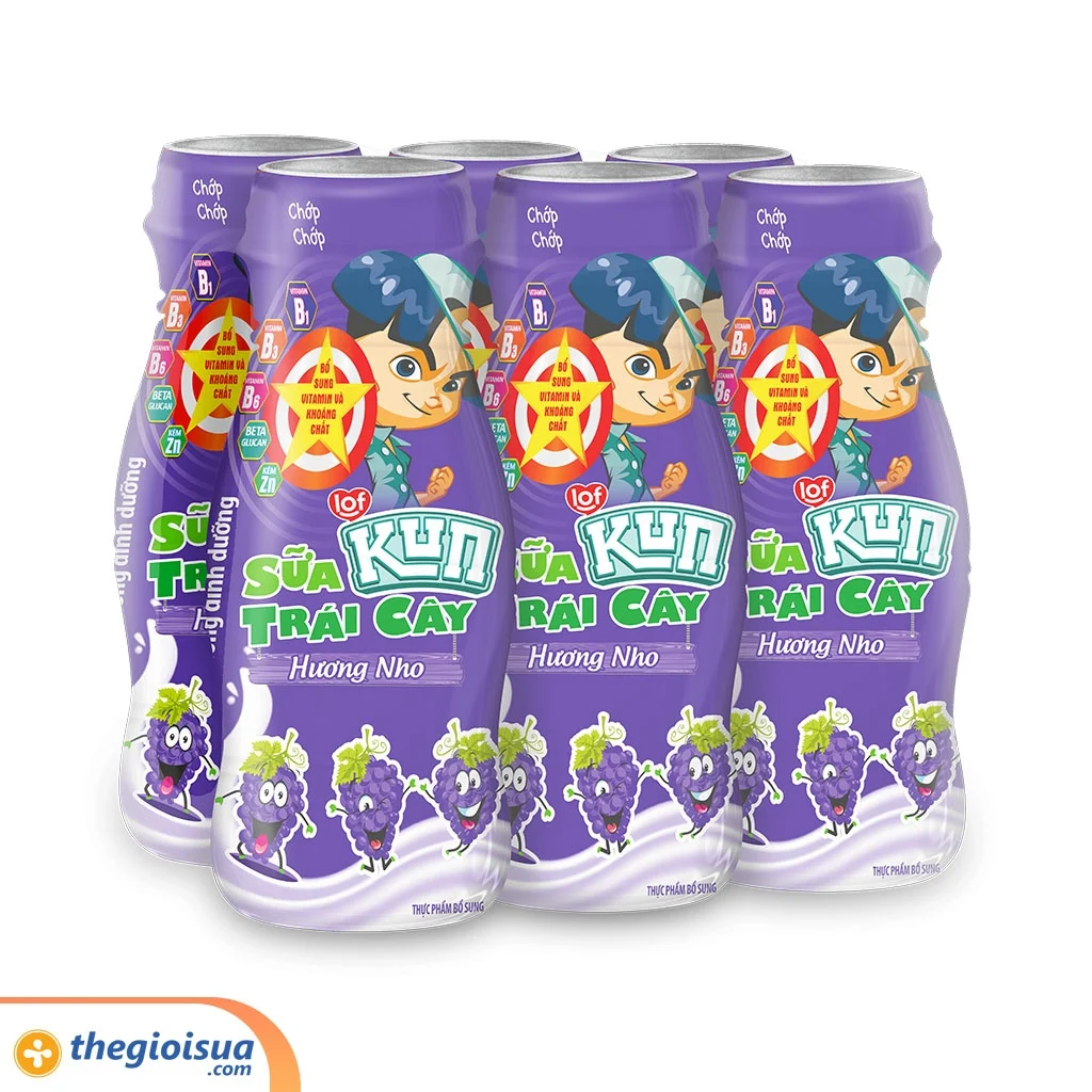 Sữa Trái Cây Kun hương Nho chai 85ml
