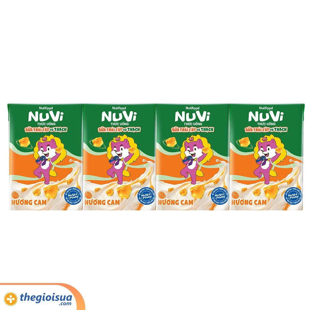 Sữa uống NuVi có thạch hương cam hộp 110ml