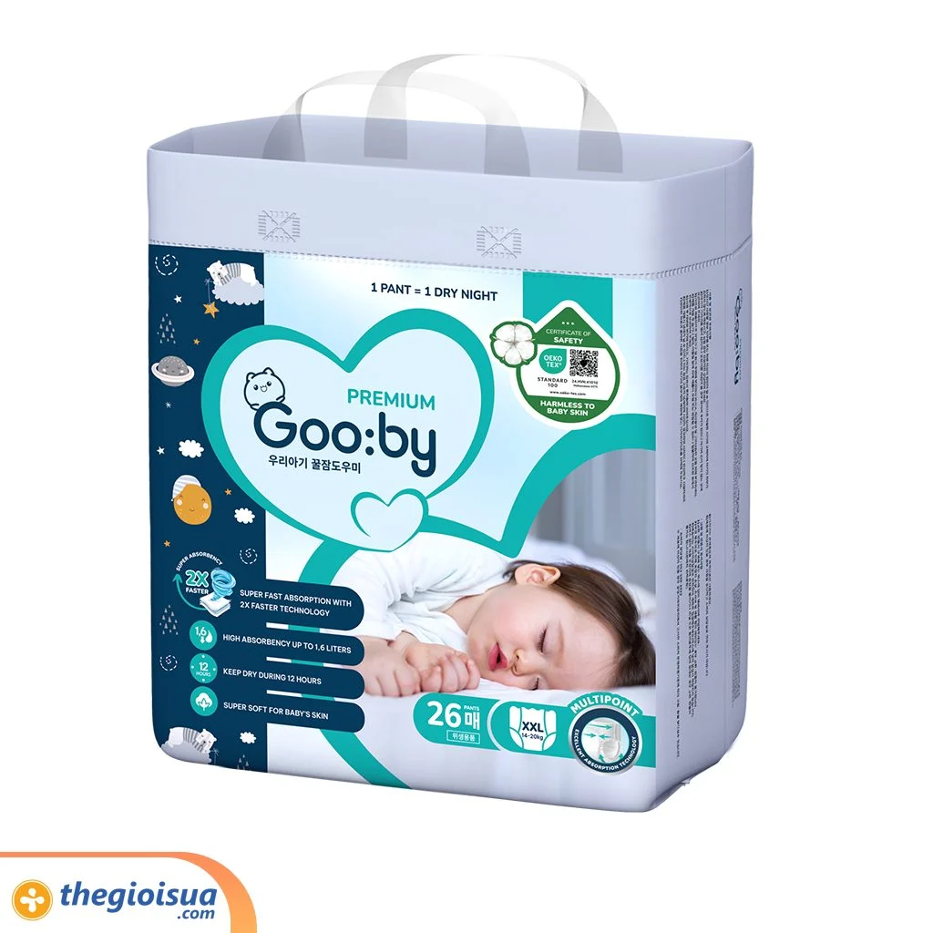 Bỉm quần Goo:by Premium size XXL 26 miếng (cho bé 14 – 20kg)